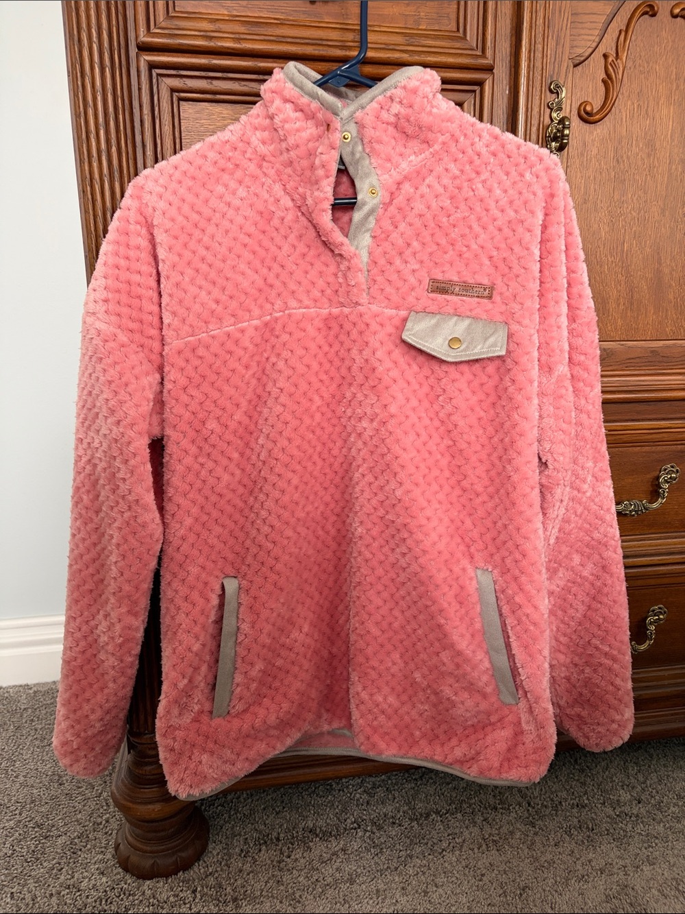 Womens Plush Pullover Jacket in Pink